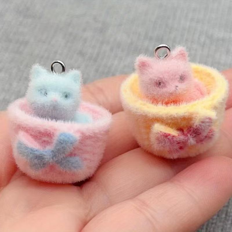Drop Earrings - 4 peças de pingente de gato