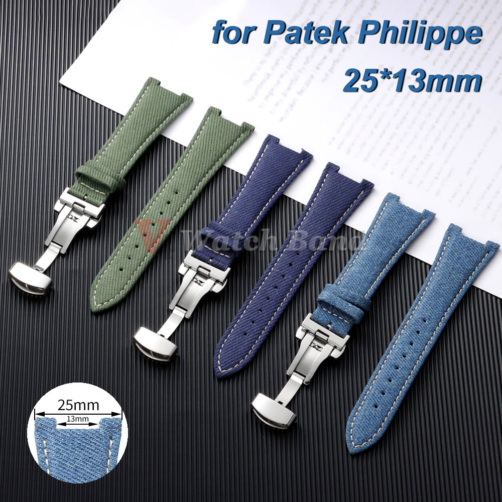 Patek Philippe Watch Nautilus - Pulseiras de Relógio de Nylon Denim