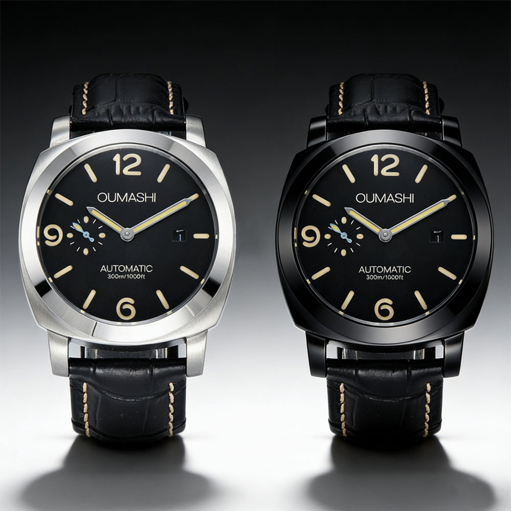 Leather Bracelet - Relógio Masculino de 44mm com Movimento