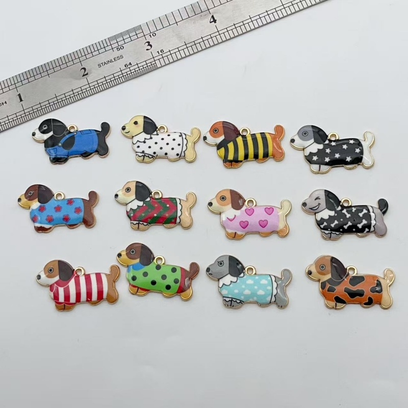 Drop Earrings - 12 Peças de Pingentes de Cachorro