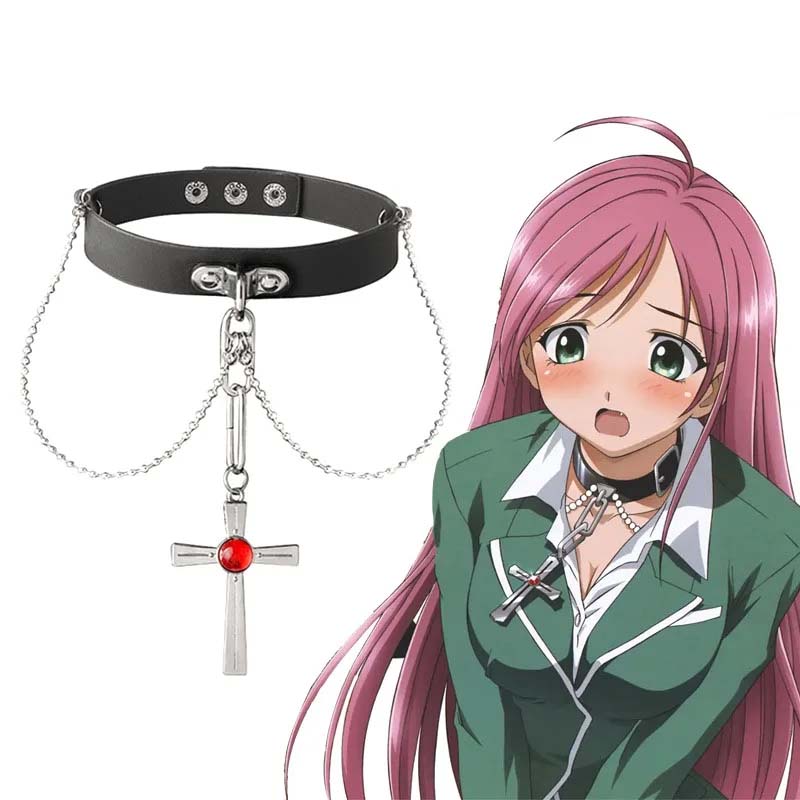Crystal Choker Necklace - Anime rosario e vampiro colar de