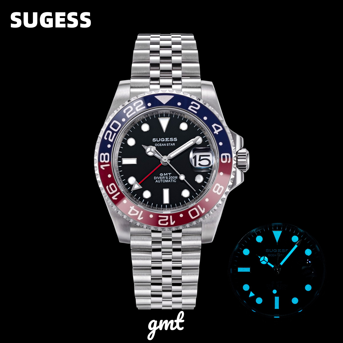 Rolex Watch Submariner - Relógio de Mergulho Sugess GMT para