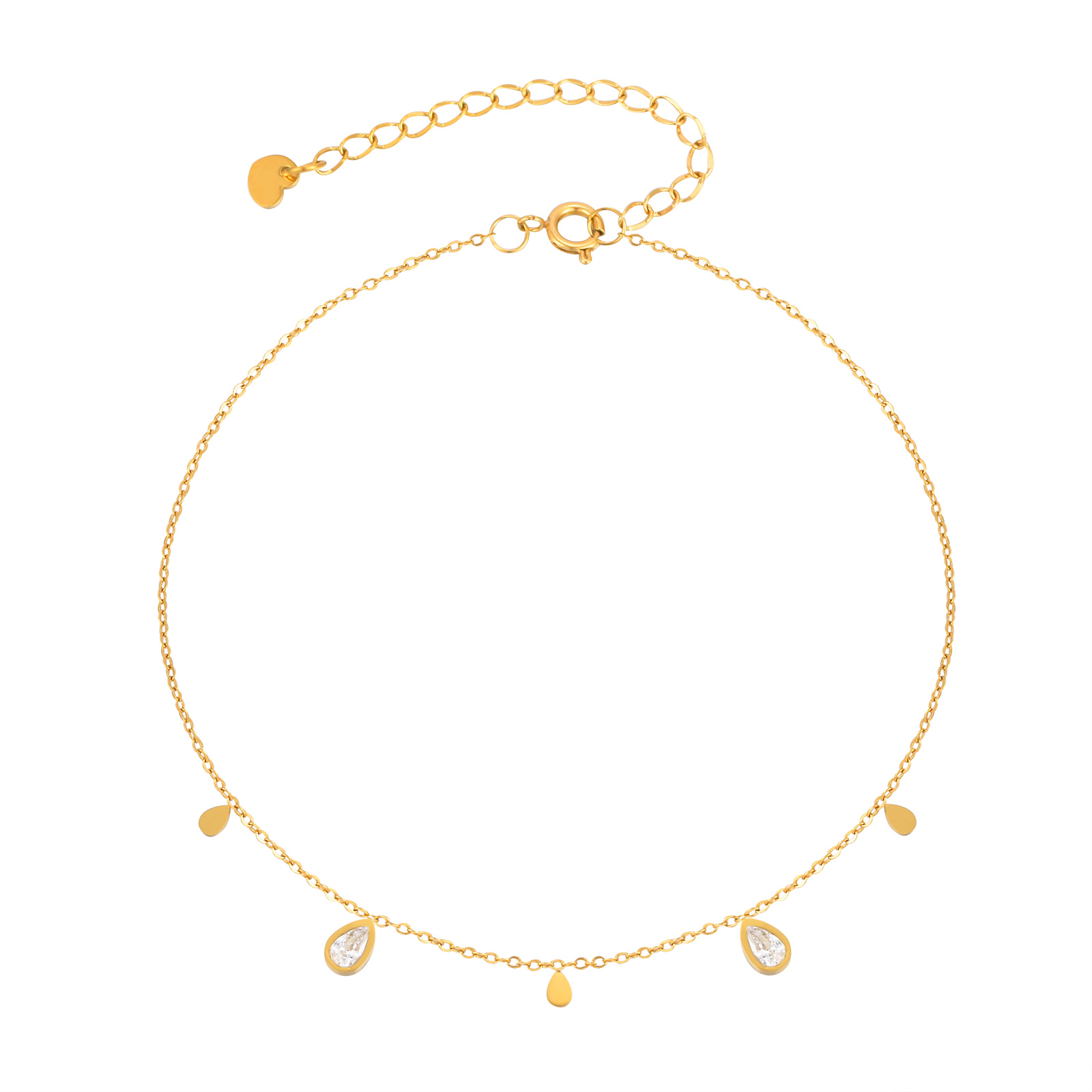 Jc Jewelry & Watches Reviews - Tornozeleira delicada de zircônia com gota