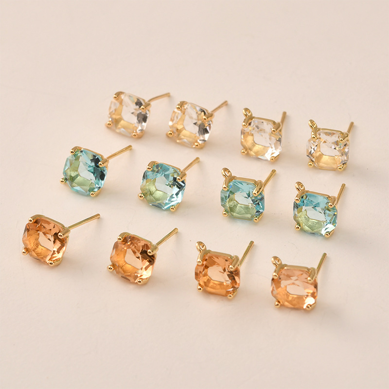 Pearl Stud Earrings - 10 pares de cores facetadas brincos