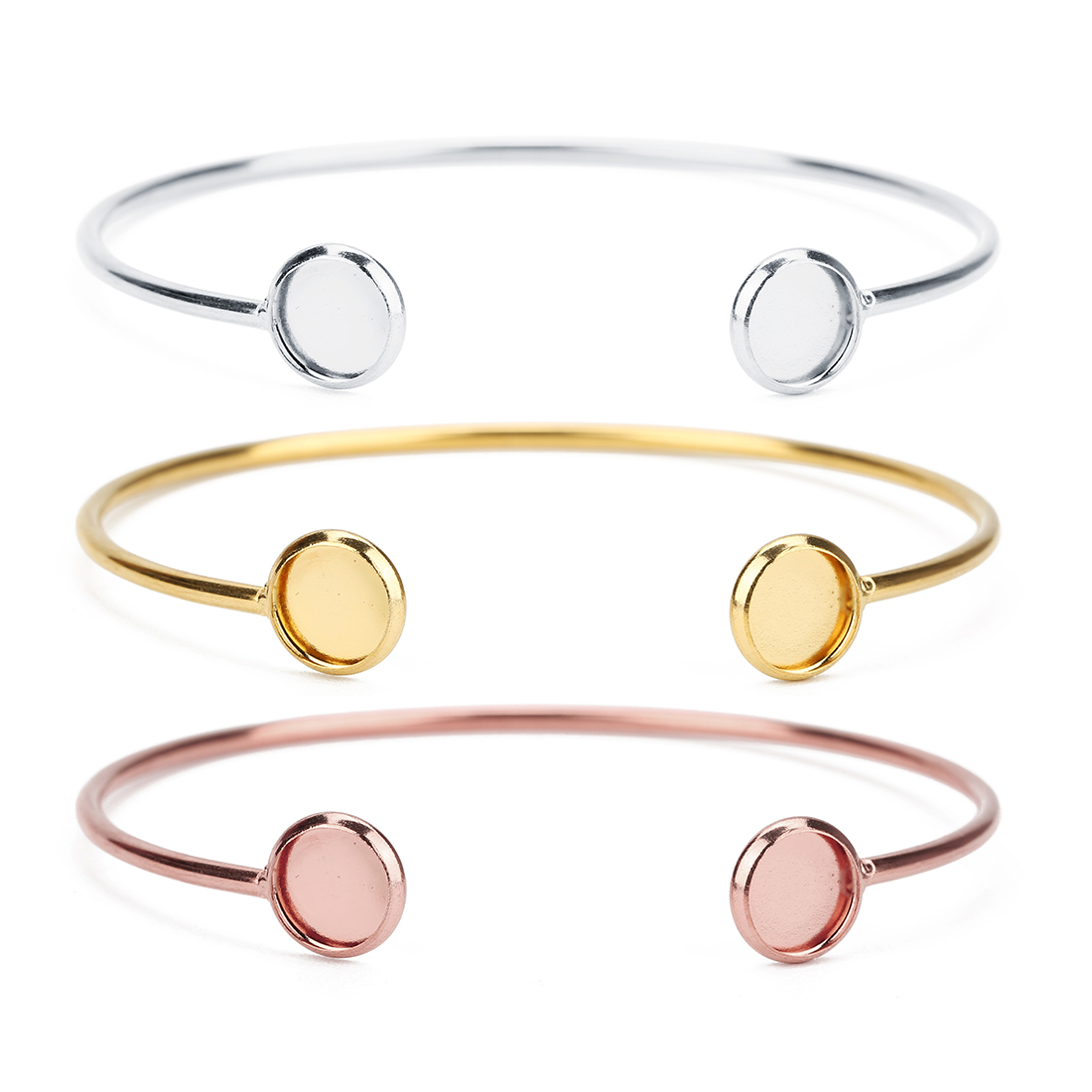 Cuff Bangle Bracelet - 16.6cm pulseira de aço inoxidável base