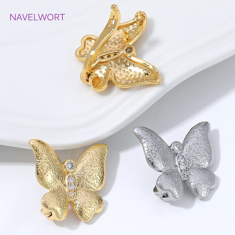 Pearl Necklace - Fechos Conectores Borboleta Banhados a Ouro