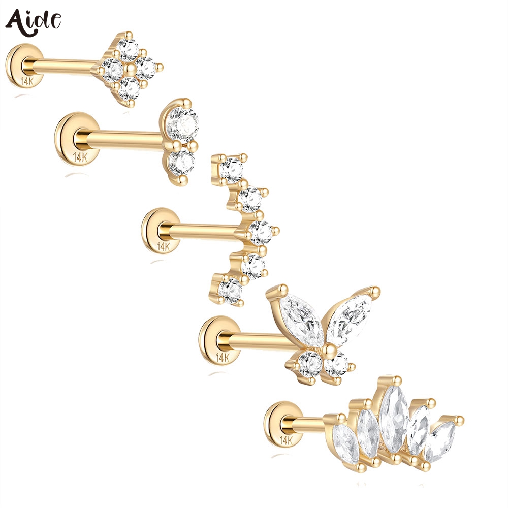 Pearl Stud Earrings - Aide diy zircão pérola brinco 14k