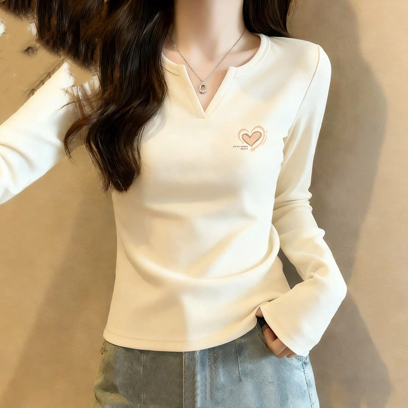 S&S Watches & Jewelry Ho Chi Minh - Camiseta Feminina de Outono com Decote