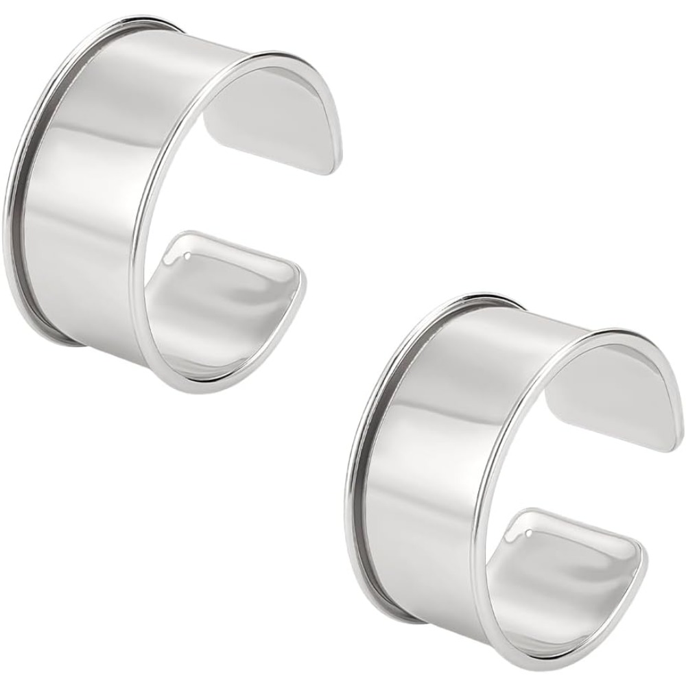 Cuff Bangle Bracelet - 2 pçs platina ranhurada pulseiras estilo