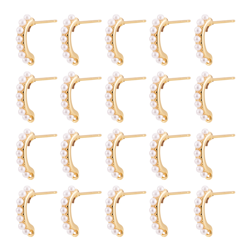 Pearl Stud Earrings - 30 peças de bases de brinco