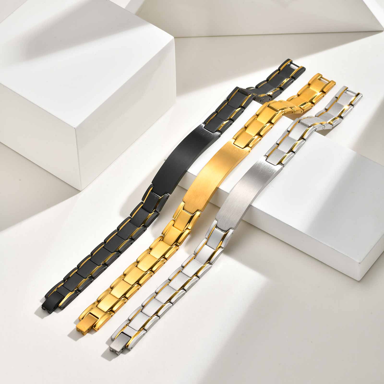 Pulseira gravada com texto de  - Jewelry Watches For Men avaliação e preço
