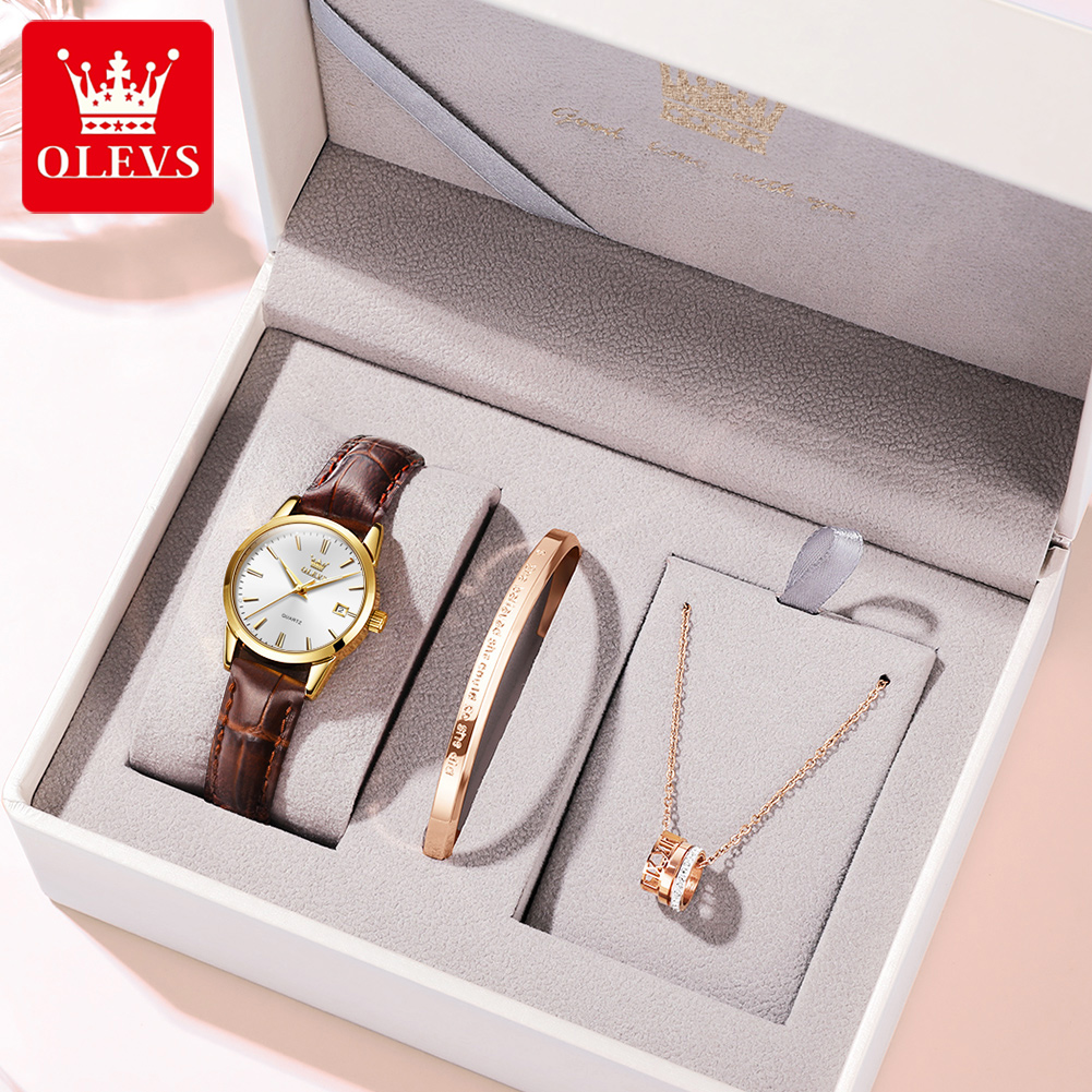 Olevs relógio 6898 relógios fe - Leather Bracelet avaliação e preço