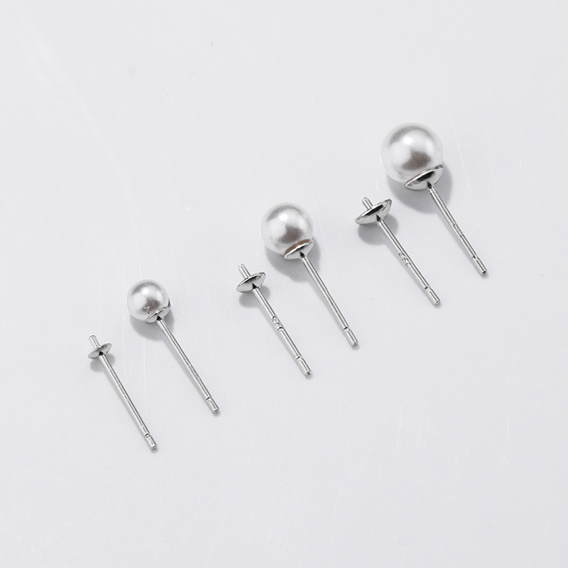 S925 prata esterlina brincos b - Pearl Stud Earrings avaliação e preço