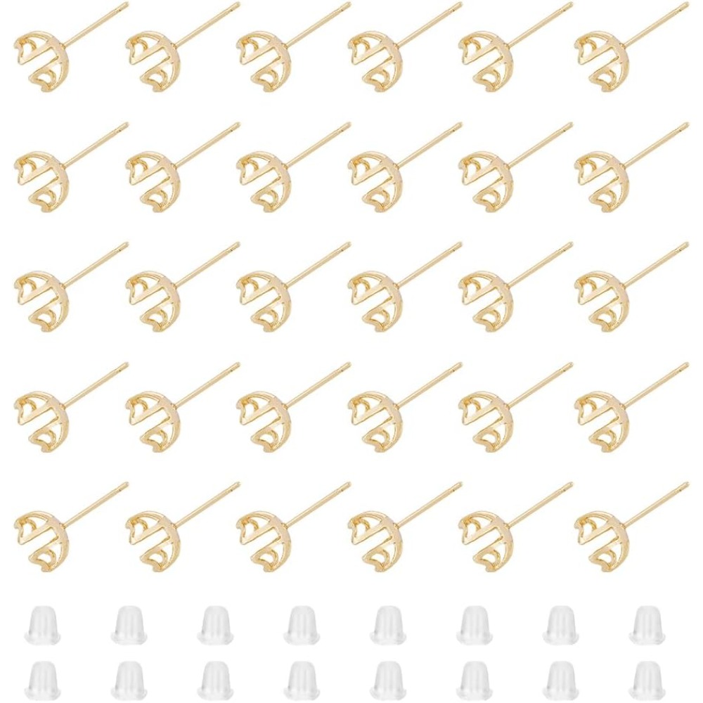 30 peças brinco montagem 4 cor - Pearl Stud Earrings avaliação e preço