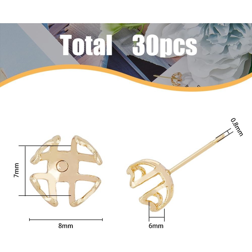 30 peças brinco montagem 4 cor - Pearl Stud Earrings avaliação e preço