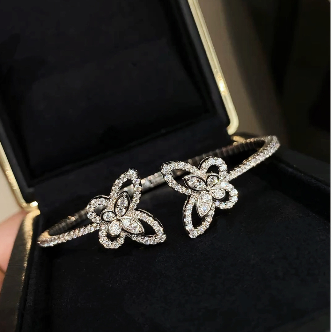 Nova Pulseira de Luxo em Prata - Cuff Bangle Bracelet avaliação e preço