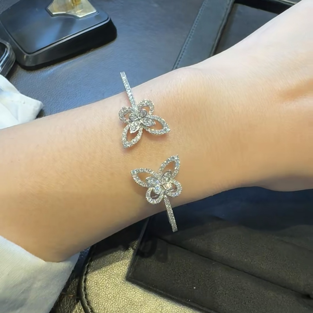 Nova Pulseira de Luxo em Prata - Cuff Bangle Bracelet avaliação e preço