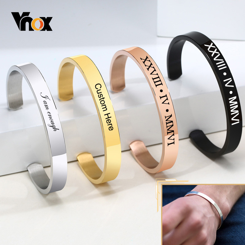 Vnox dropshipping pulseira clá - Cuff Bangle Bracelet avaliação e preço