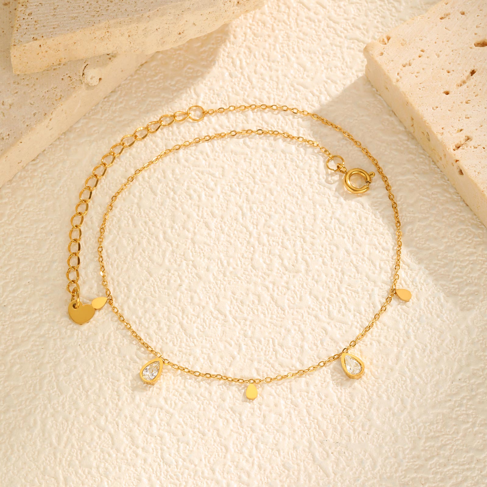 Tornozeleira delicada de zircô - Jc Jewelry & Watches Reviews avaliação e preço
