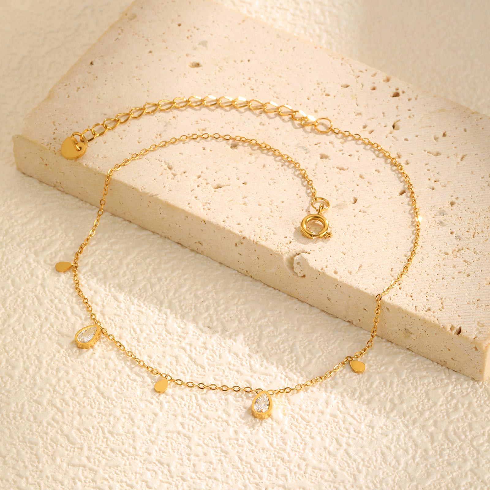 Tornozeleira delicada de zircô - Jc Jewelry & Watches Reviews avaliação e preço
