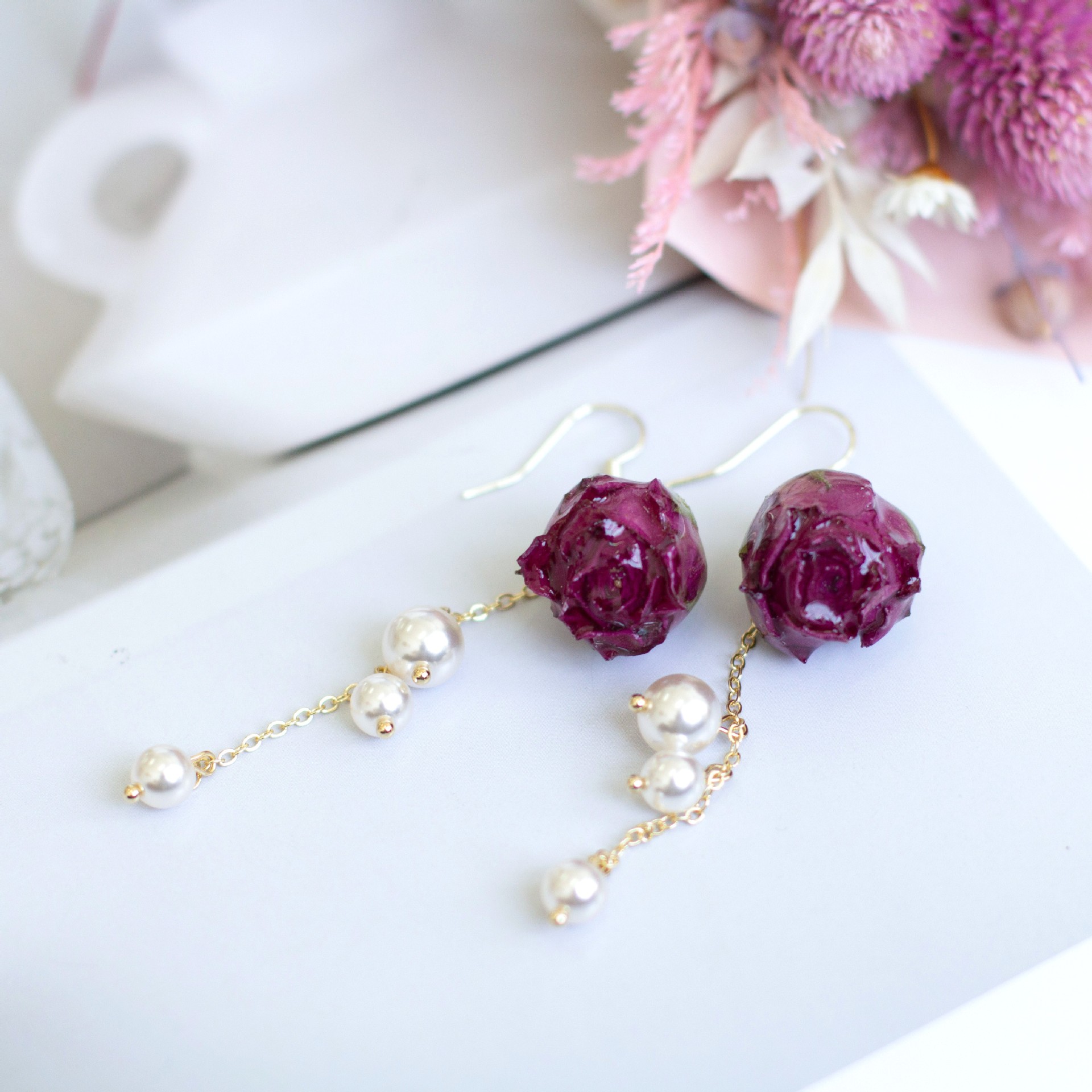 Brincos Elegantes de Rosa Imor - Pearl Stud Earrings avaliação e preço