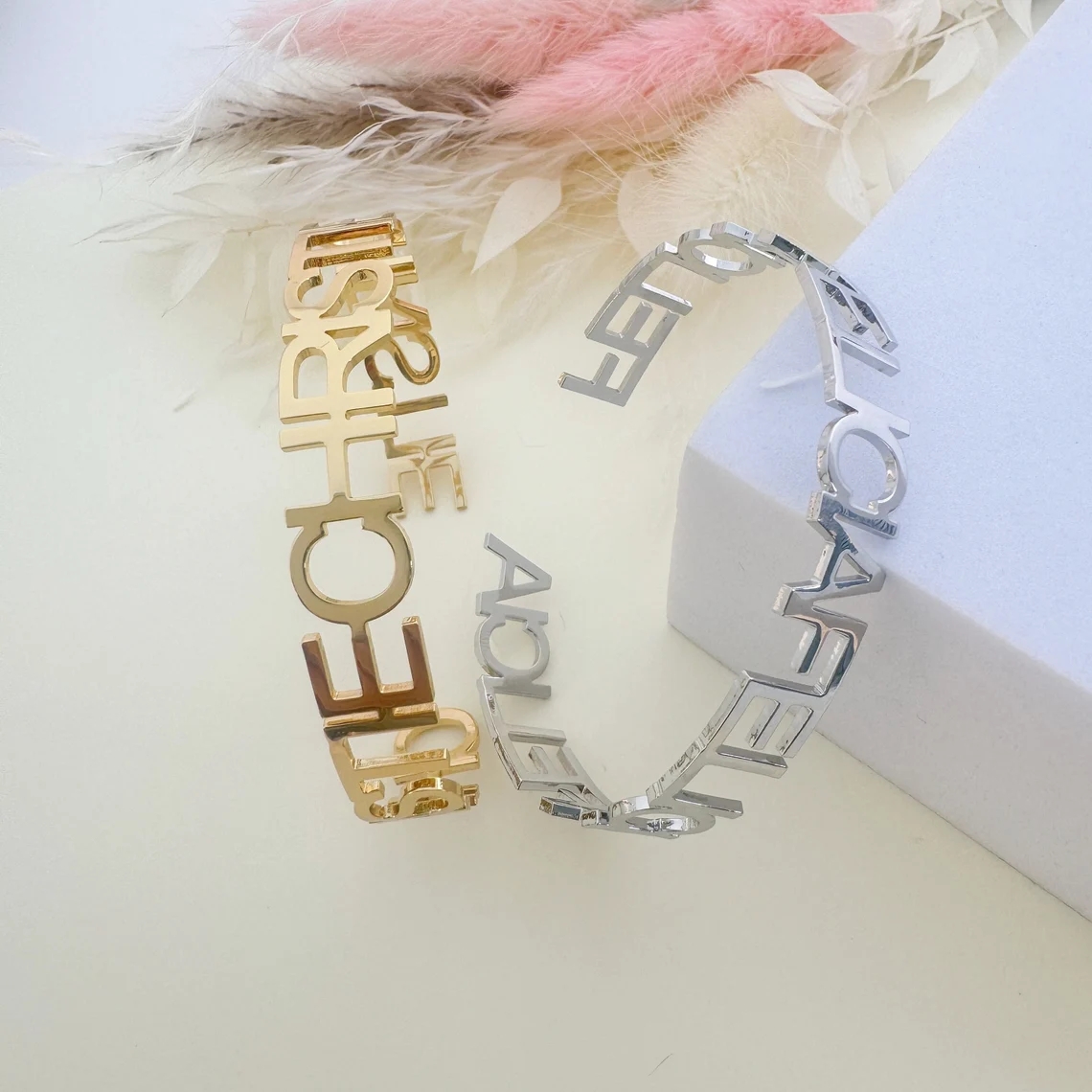 Pulseira personalizada com nom - Cuff Bangle Bracelet avaliação e preço