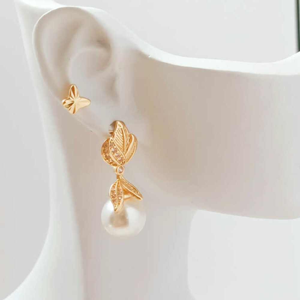 14k micro-zircônio barroco esc - Pearl Stud Earrings avaliação e preço