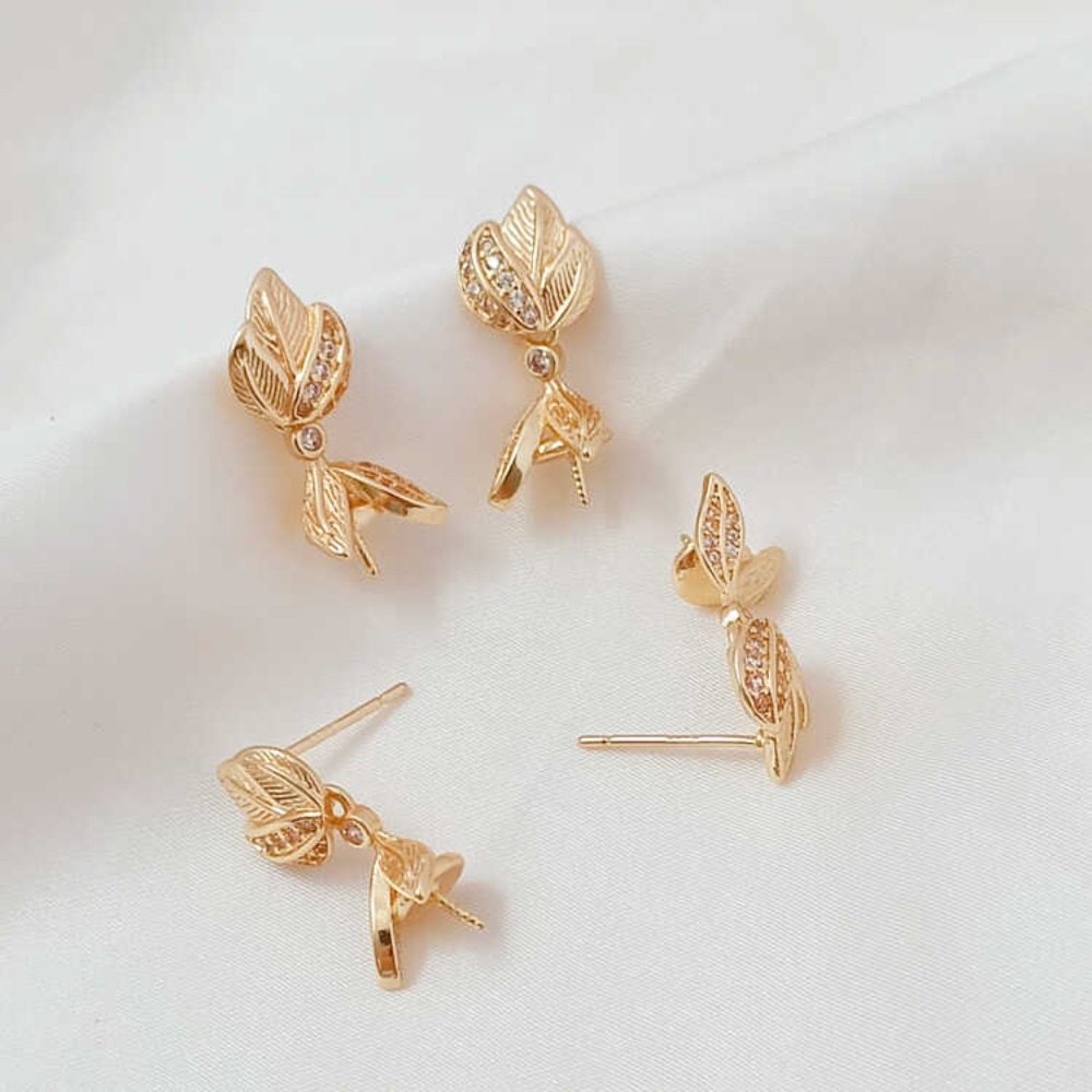 14k micro-zircônio barroco esc - Pearl Stud Earrings avaliação e preço
