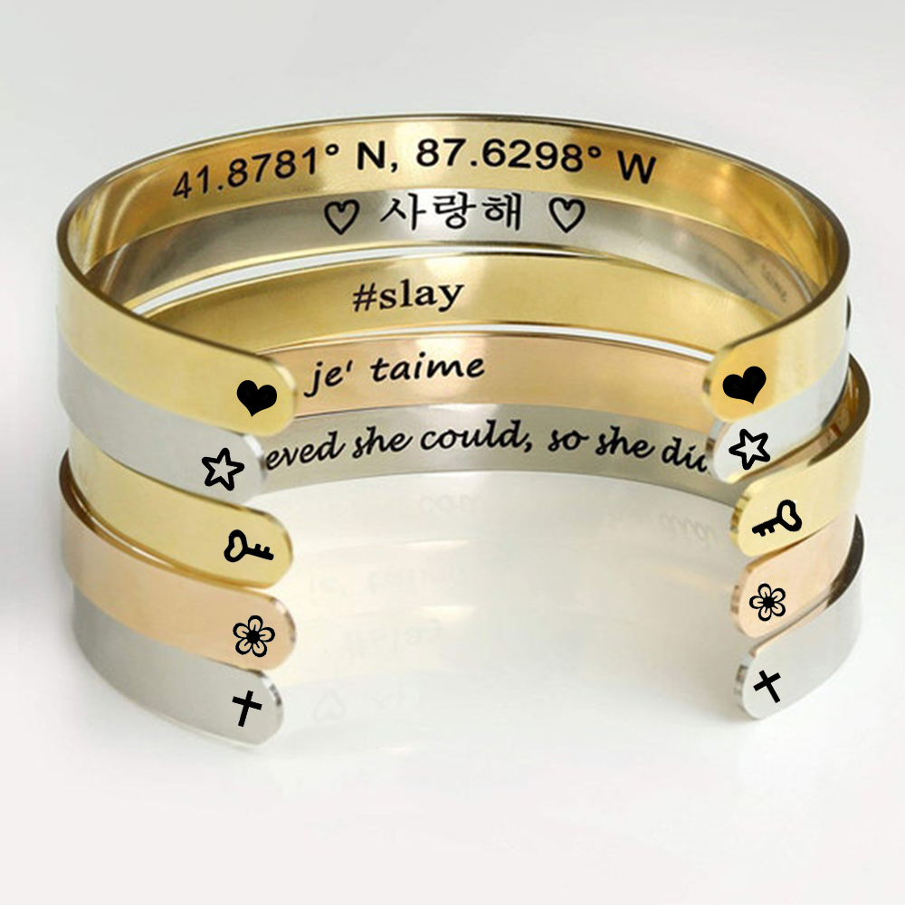 Pulseiras de Pulso Personaliza - Cuff Bangle Bracelet avaliação e preço
