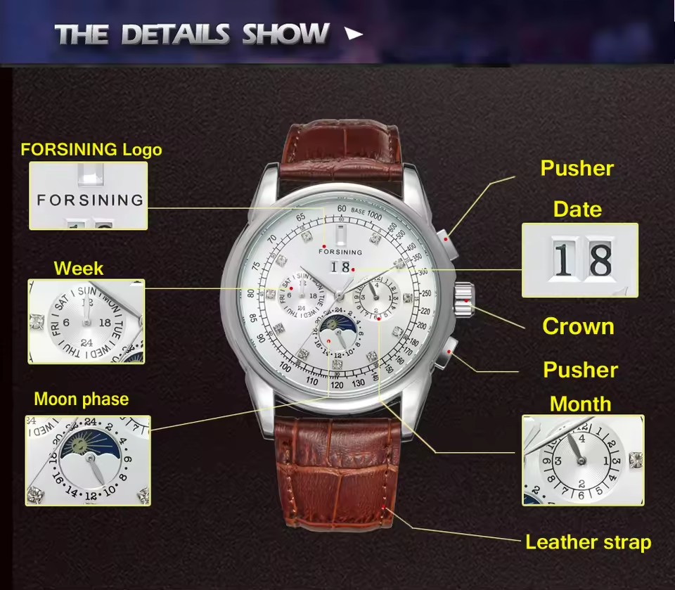Forsining réplica multifuncion - Patek Philippe Watch Nautilus avaliação e preço