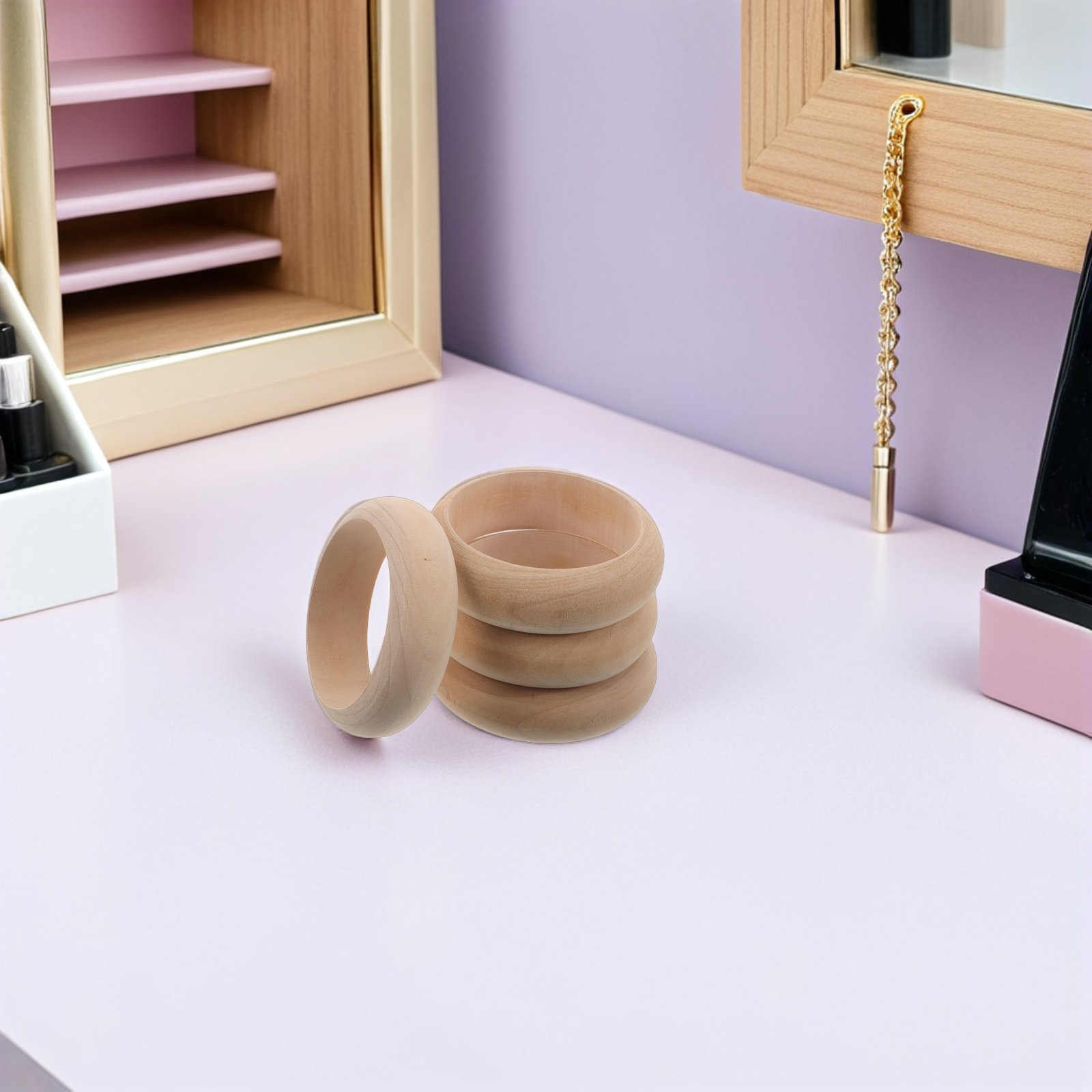 4 Peças de Pulseiras de Madeir - Cuff Bangle Bracelet avaliação e preço