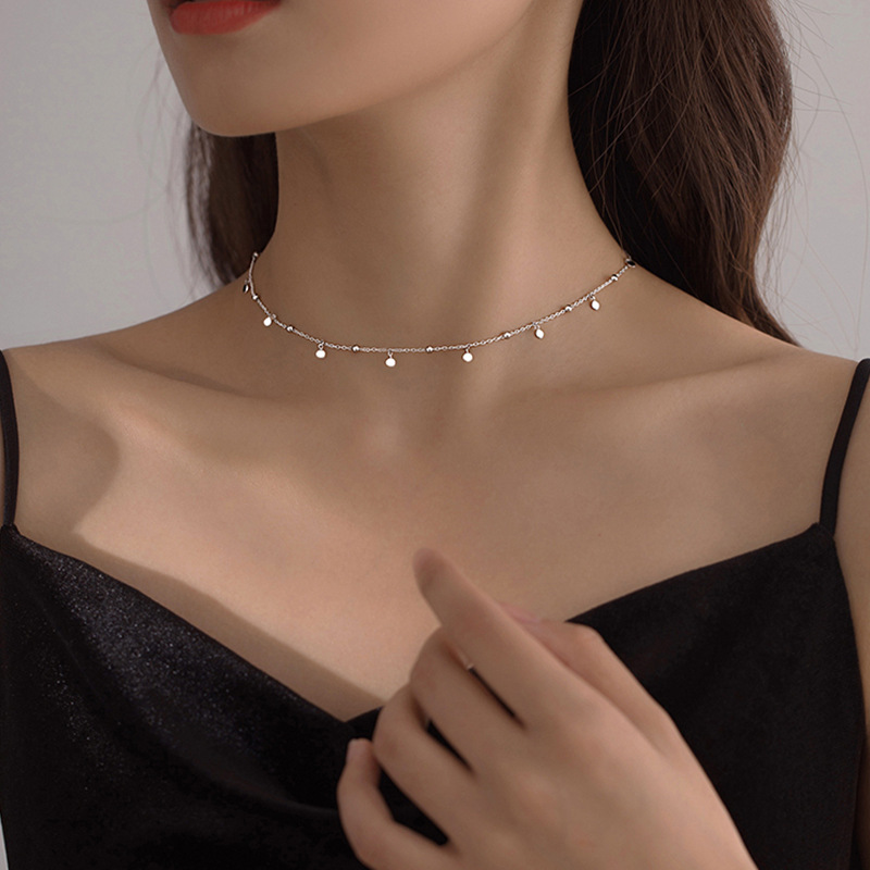 925 prata esterlina jóias deli - Crystal Choker Necklace avaliação e preço