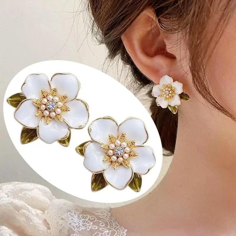 Brincos vintage com óleo roxo  - Pearl Stud Earrings avaliação e preço