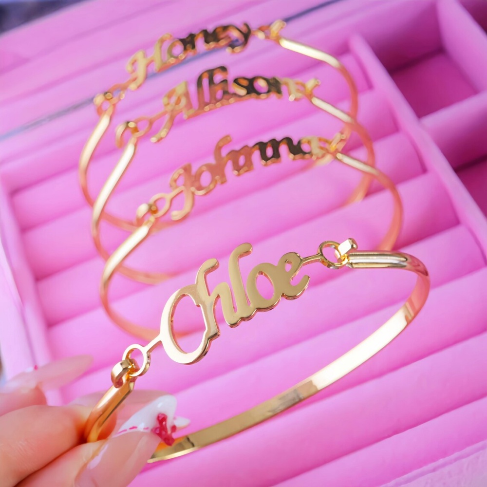 Pulseiras personalizadas com n - Cuff Bangle Bracelet avaliação e preço