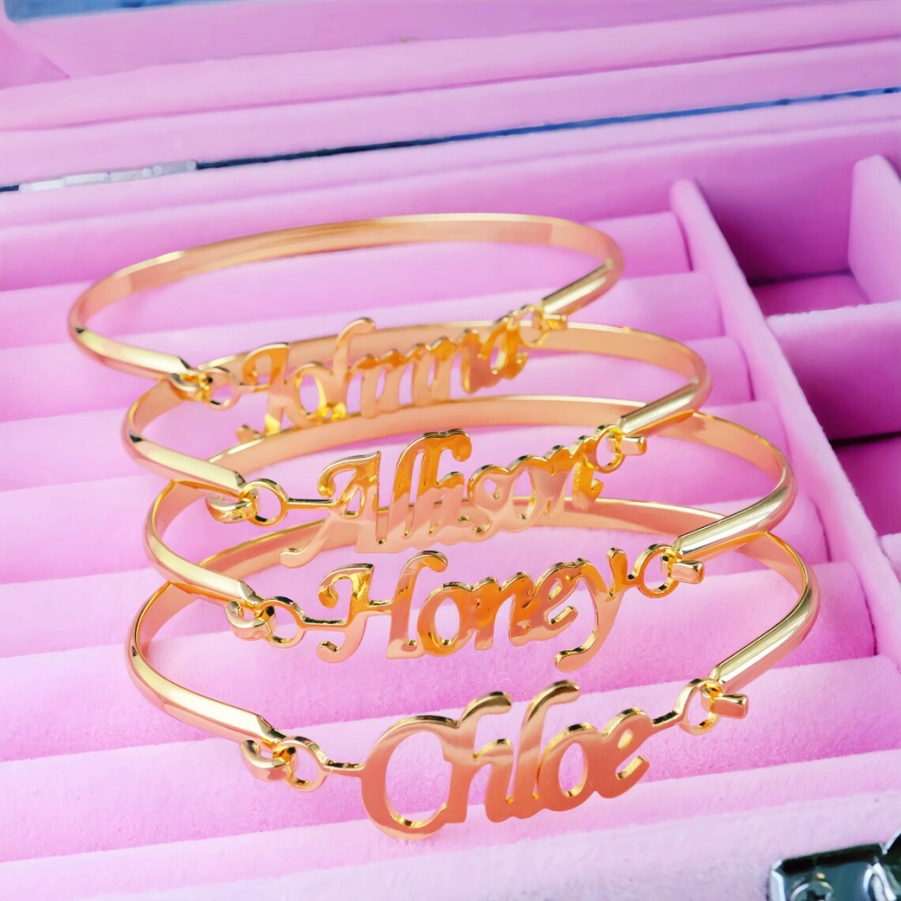 Pulseiras personalizadas com n - Cuff Bangle Bracelet avaliação e preço