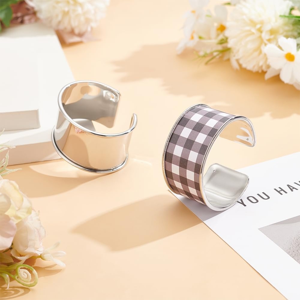2 pçs platina ranhurada pulsei - Cuff Bangle Bracelet avaliação e preço