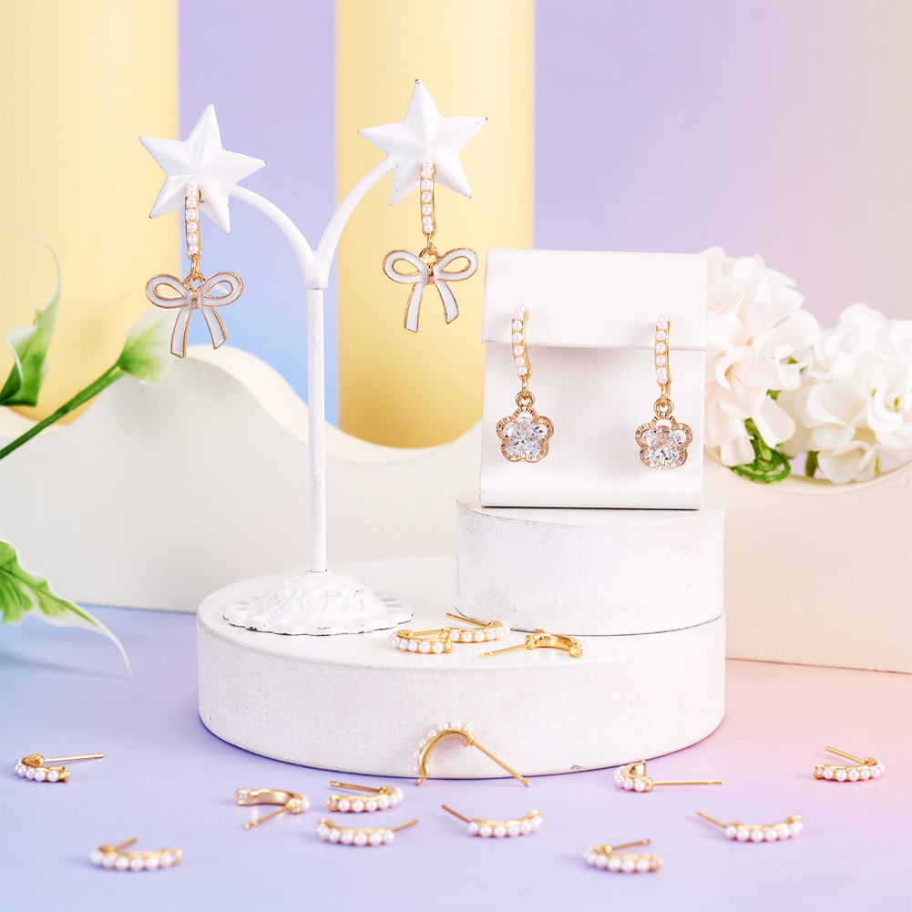 30 peças de bases de brinco de - Pearl Stud Earrings avaliação e preço