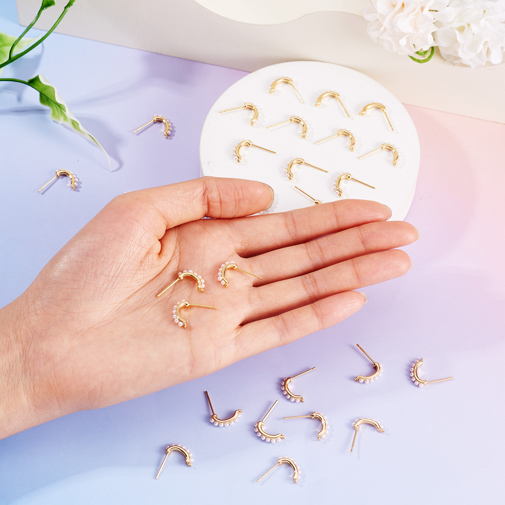 30 peças de bases de brinco de - Pearl Stud Earrings avaliação e preço