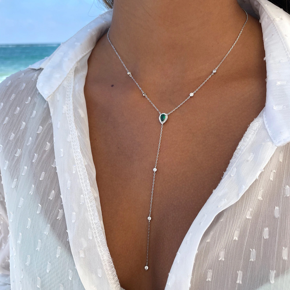 Stonefans-Y-Drop Colar Teardro - Crystal Choker Necklace avaliação e preço