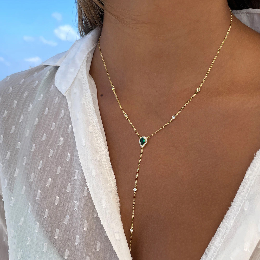 Stonefans-Y-Drop Colar Teardro - Crystal Choker Necklace avaliação e preço