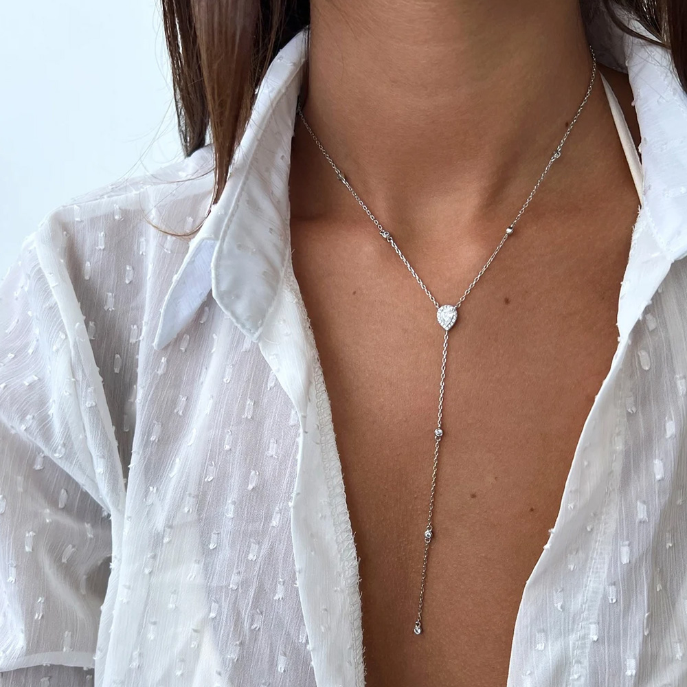 Stonefans-Y-Drop Colar Teardro - Crystal Choker Necklace avaliação e preço