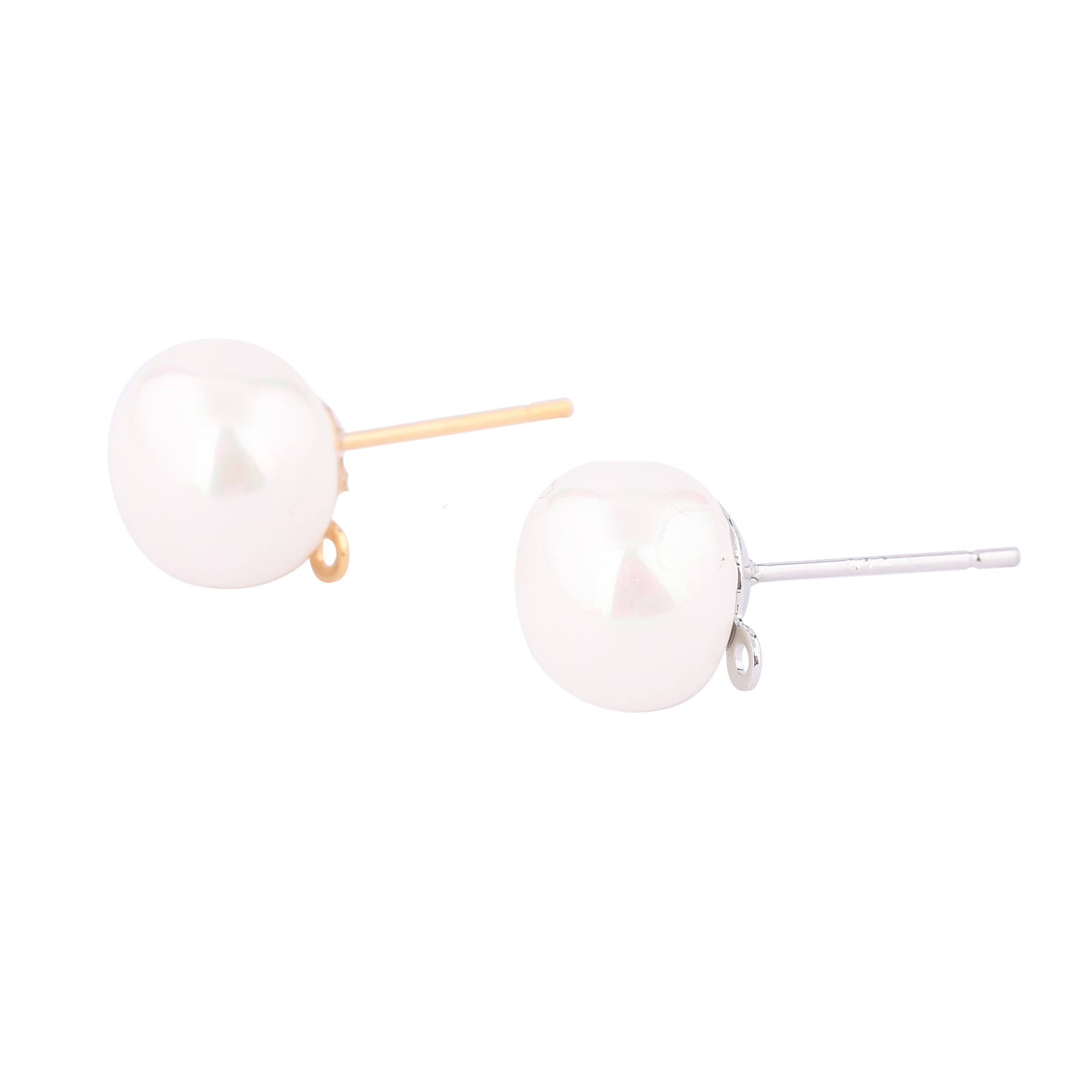 10 pçs cobre branco k banhado  - Pearl Stud Earrings avaliação e preço